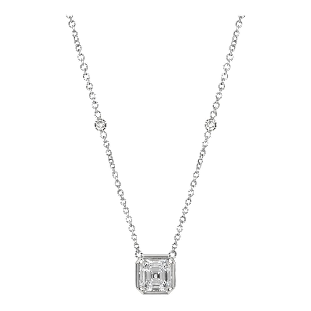 Cushion Diamond Station Necklace
