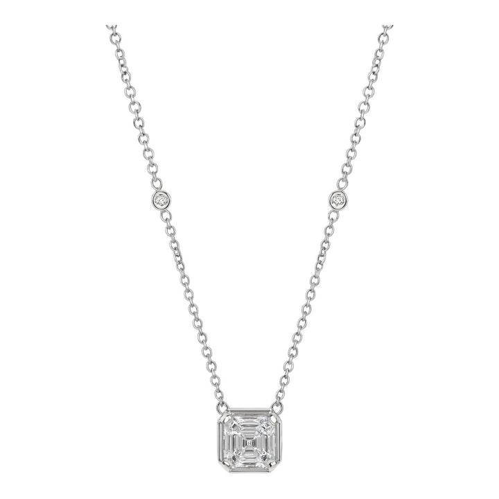 Cushion Diamond Station Necklace