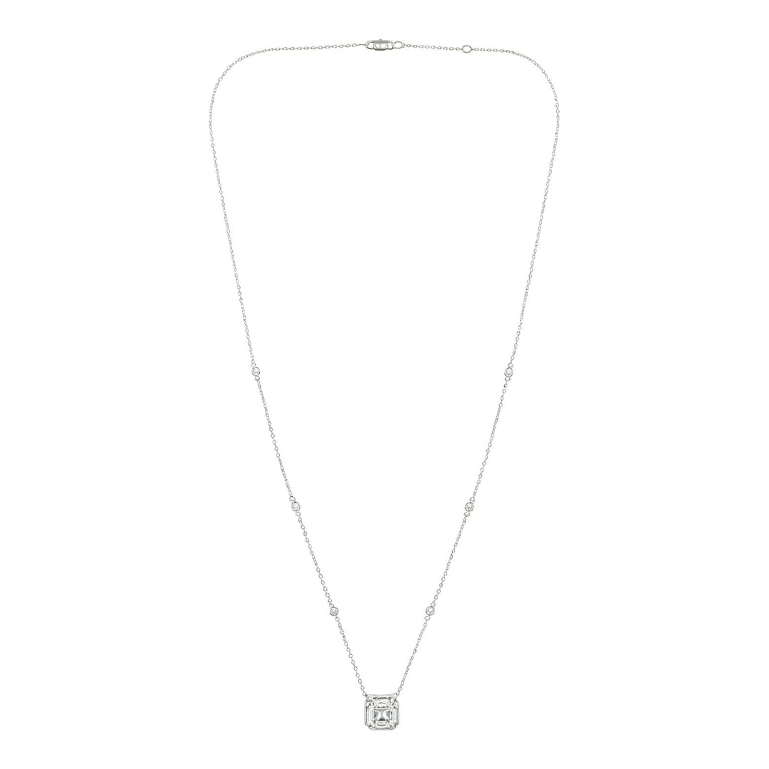 Cushion Diamond Station Necklace