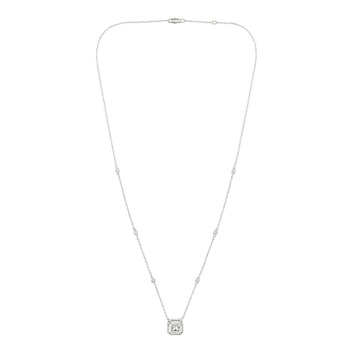 Cushion Diamond Station Necklace