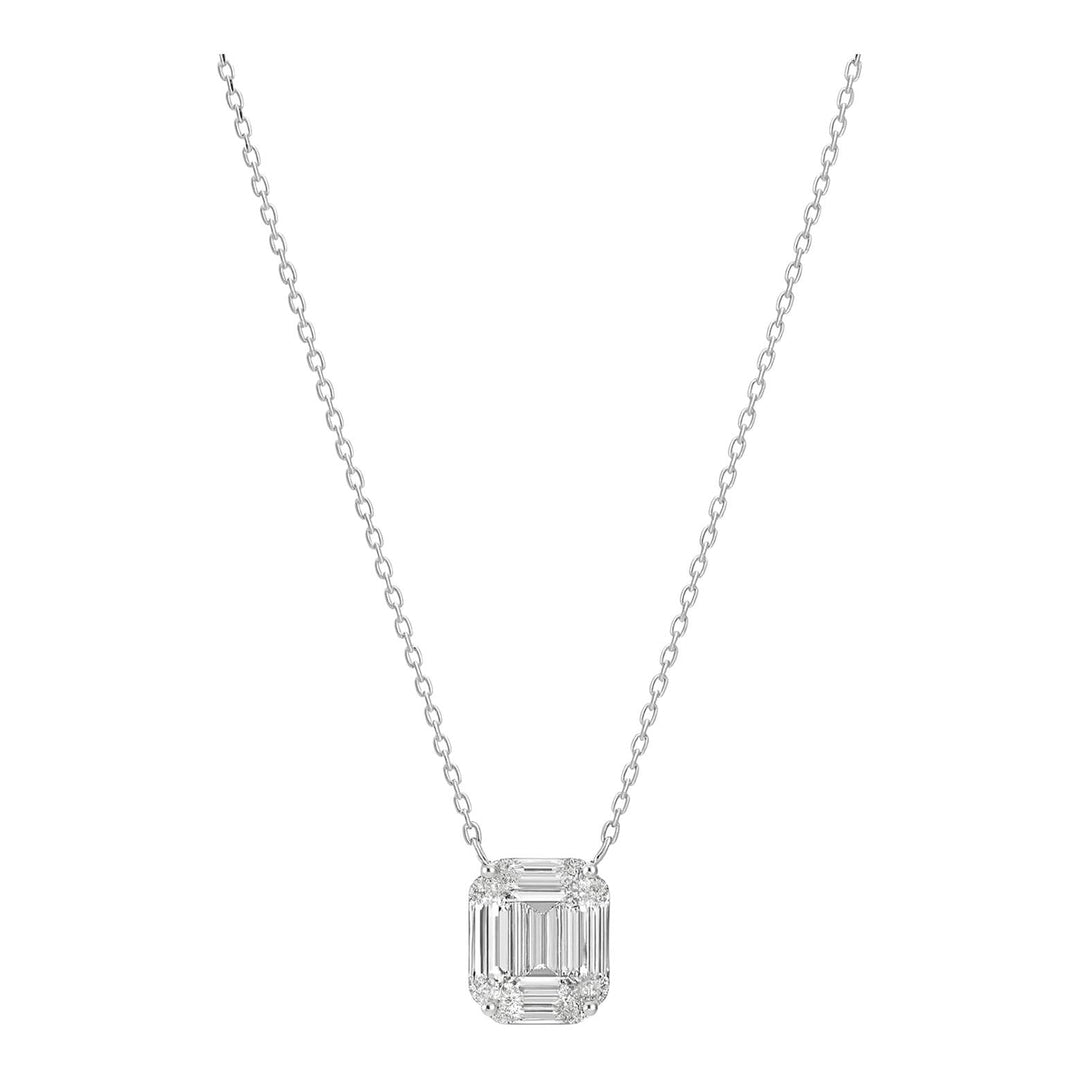 Emerald Cluster Diamond Necklace