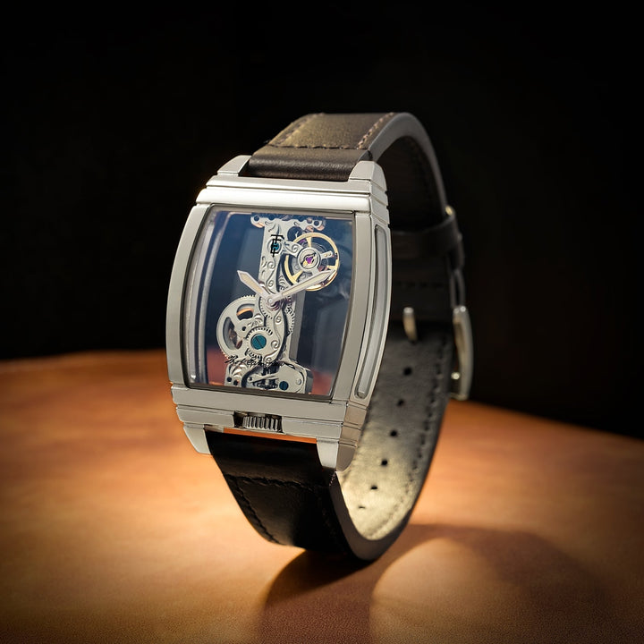 Discovery Wolver Bridge Mechanical Black & Silver / Genuine Leather | Transparen