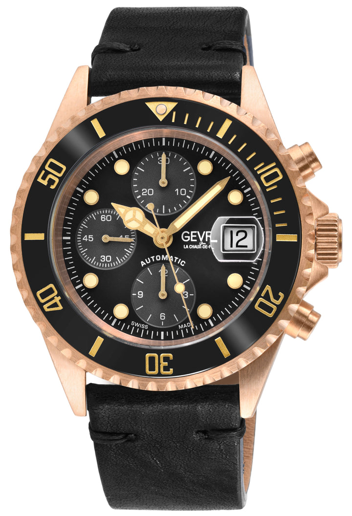 Wall Street - Bronze Gevril Swiss Automatic, Bronze case, Unidirectional Rotatin