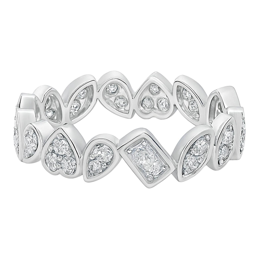 Bezel-Set Diamond Shape Band