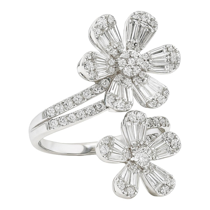 Diamond Double Flower Ring