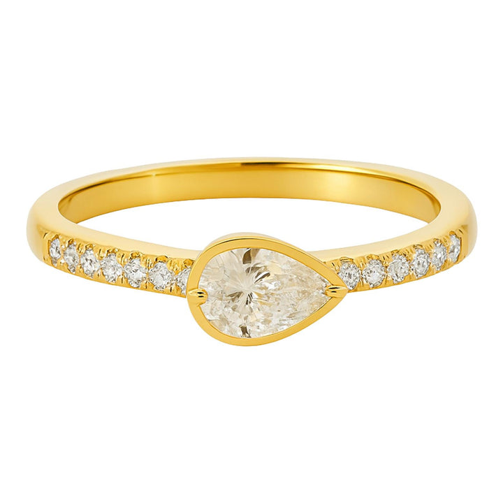 Bezel Pear Diamond Ring