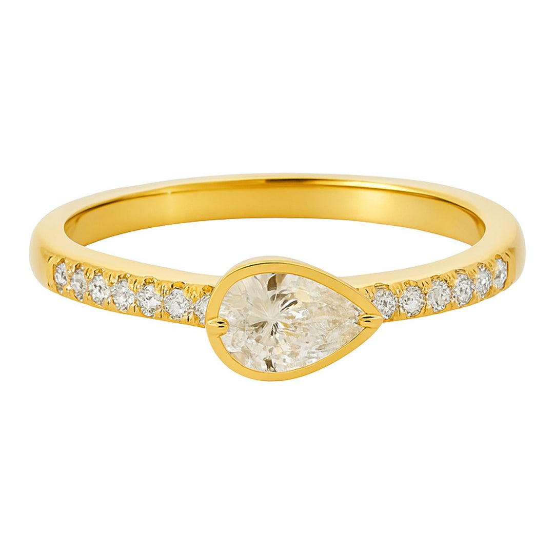 Bezel Pear Diamond Ring