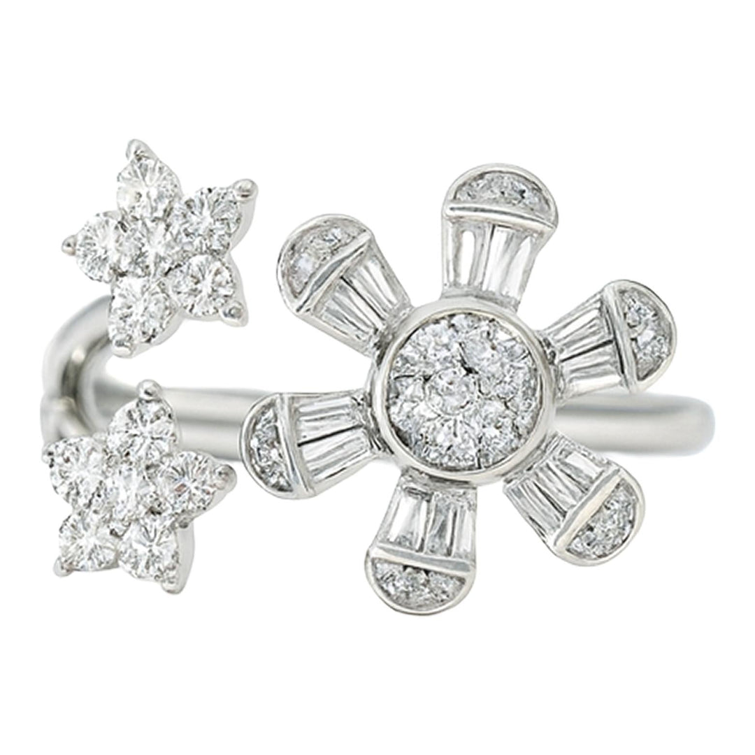 Diamond Floral Starburst Ring