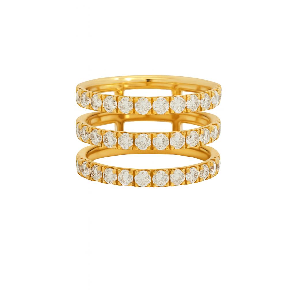 Triple Row Diamond Ring