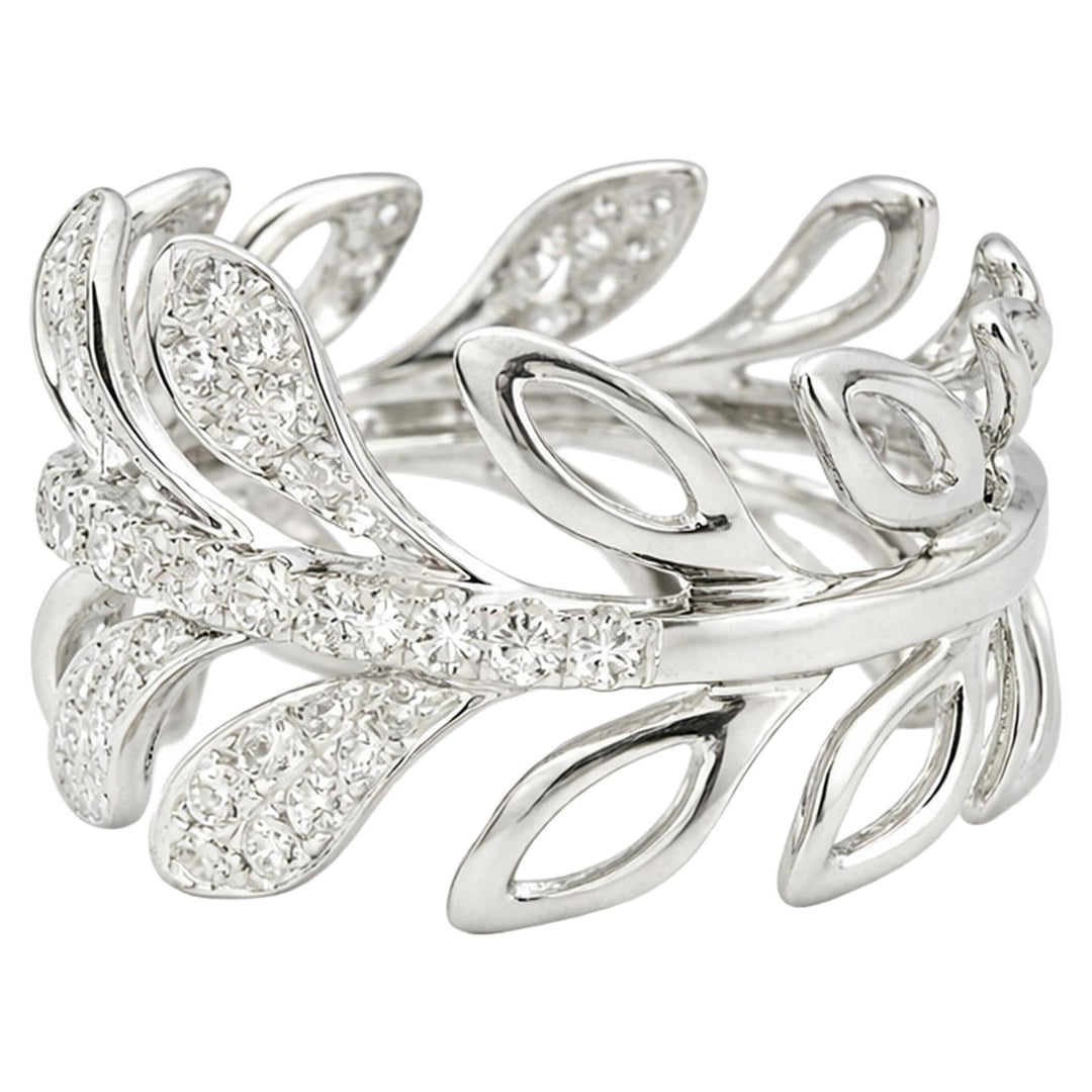 Diamond Leaf Wrap Ring