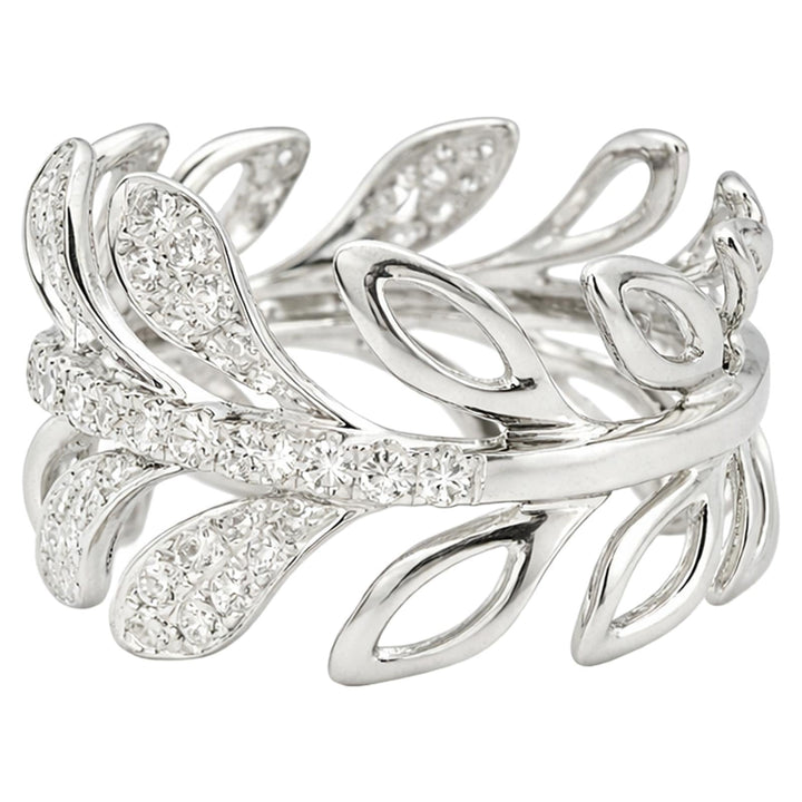 Diamond Leaf Wrap Ring