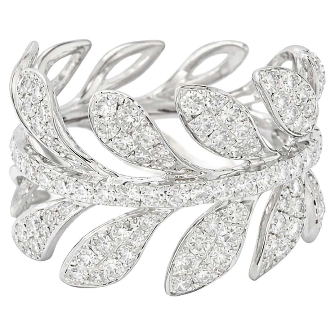 Diamond Leaf Wrap Ring