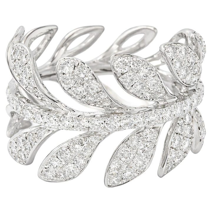 Diamond Leaf Wrap Ring