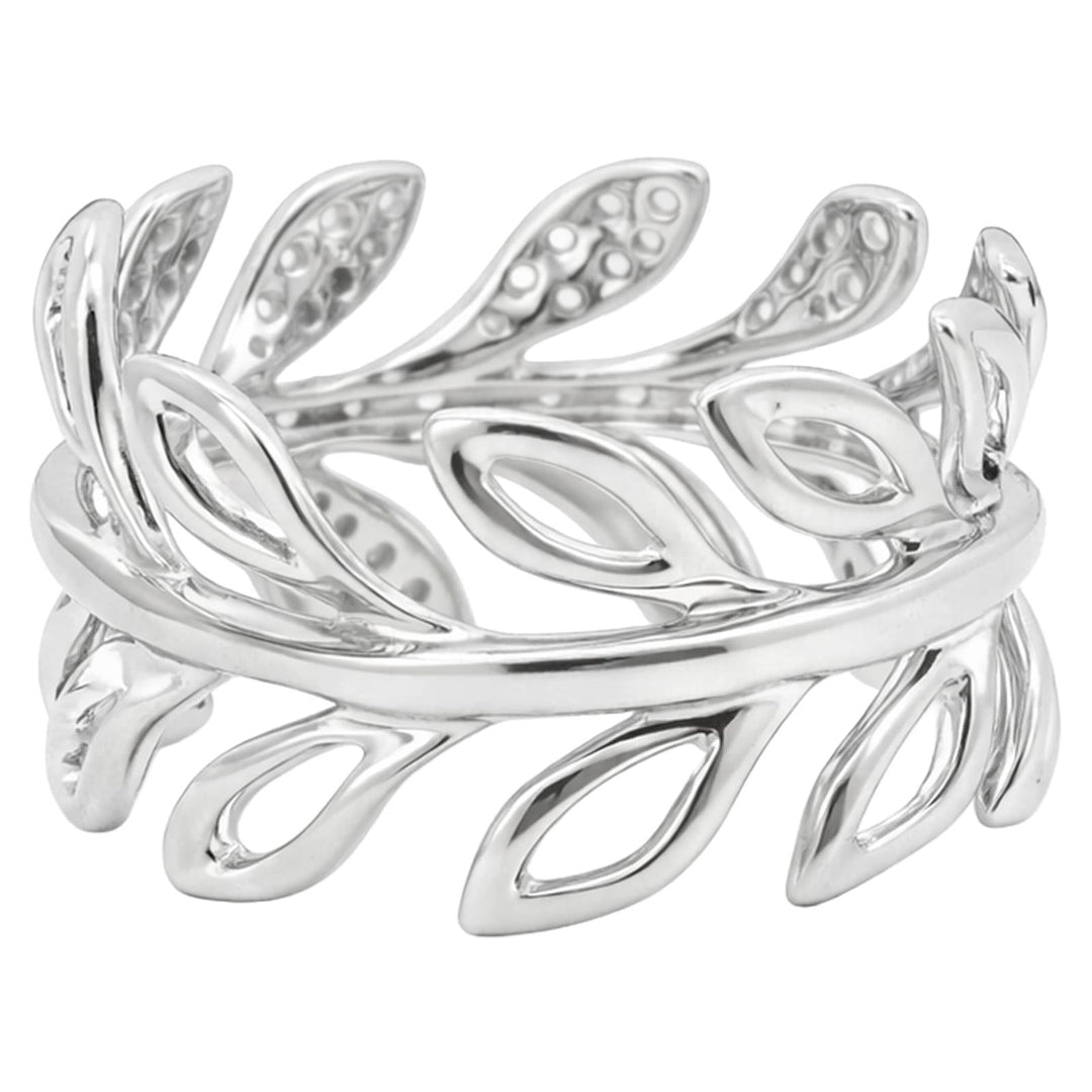 Diamond Leaf Wrap Ring