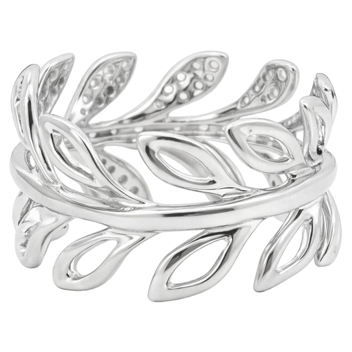 Diamond Leaf Wrap Ring