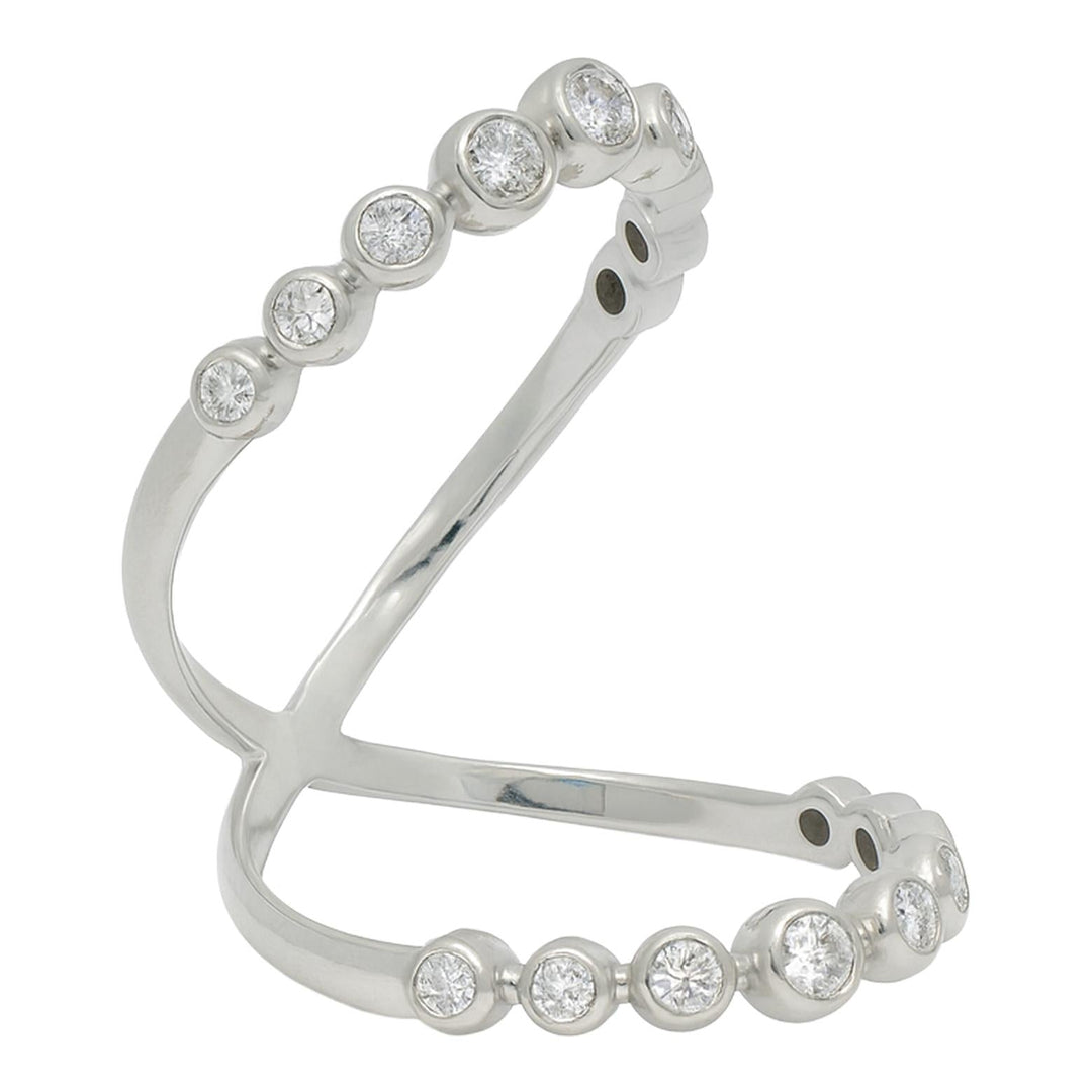 Bezel Diamond Double Band Ring