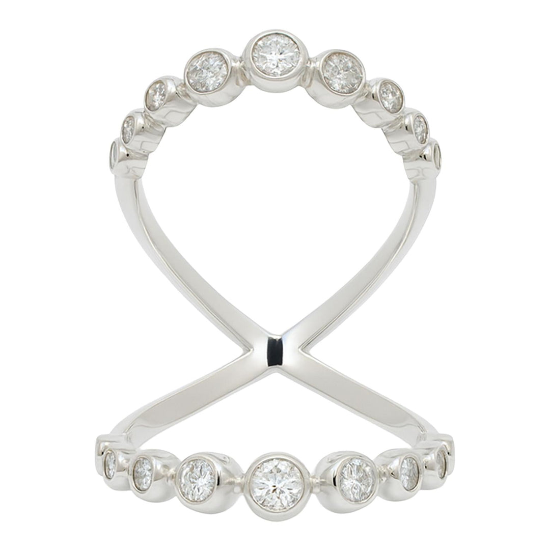Bezel Diamond Double Band Ring