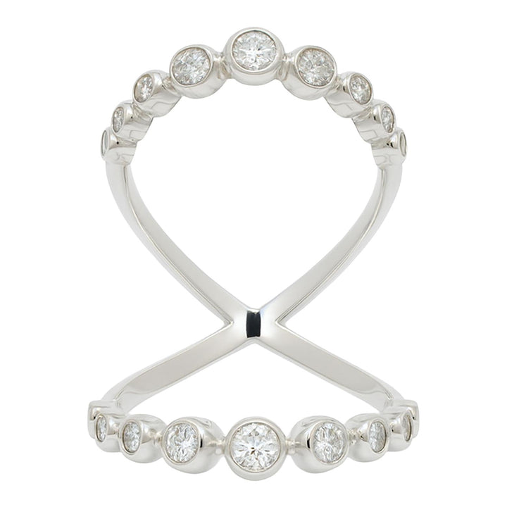 Bezel Diamond Double Band Ring