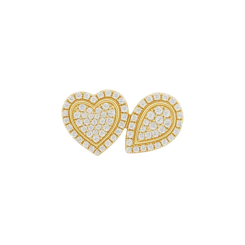 Diamond Heart & Pear Halo Ring