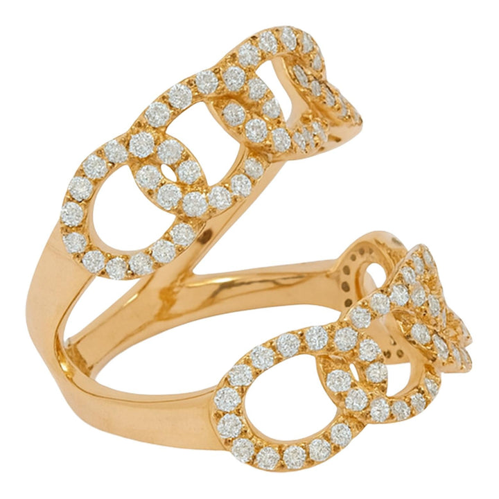 Diamond Double Link Ring