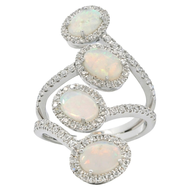 Multi-Oval Opal Diamond Ring
