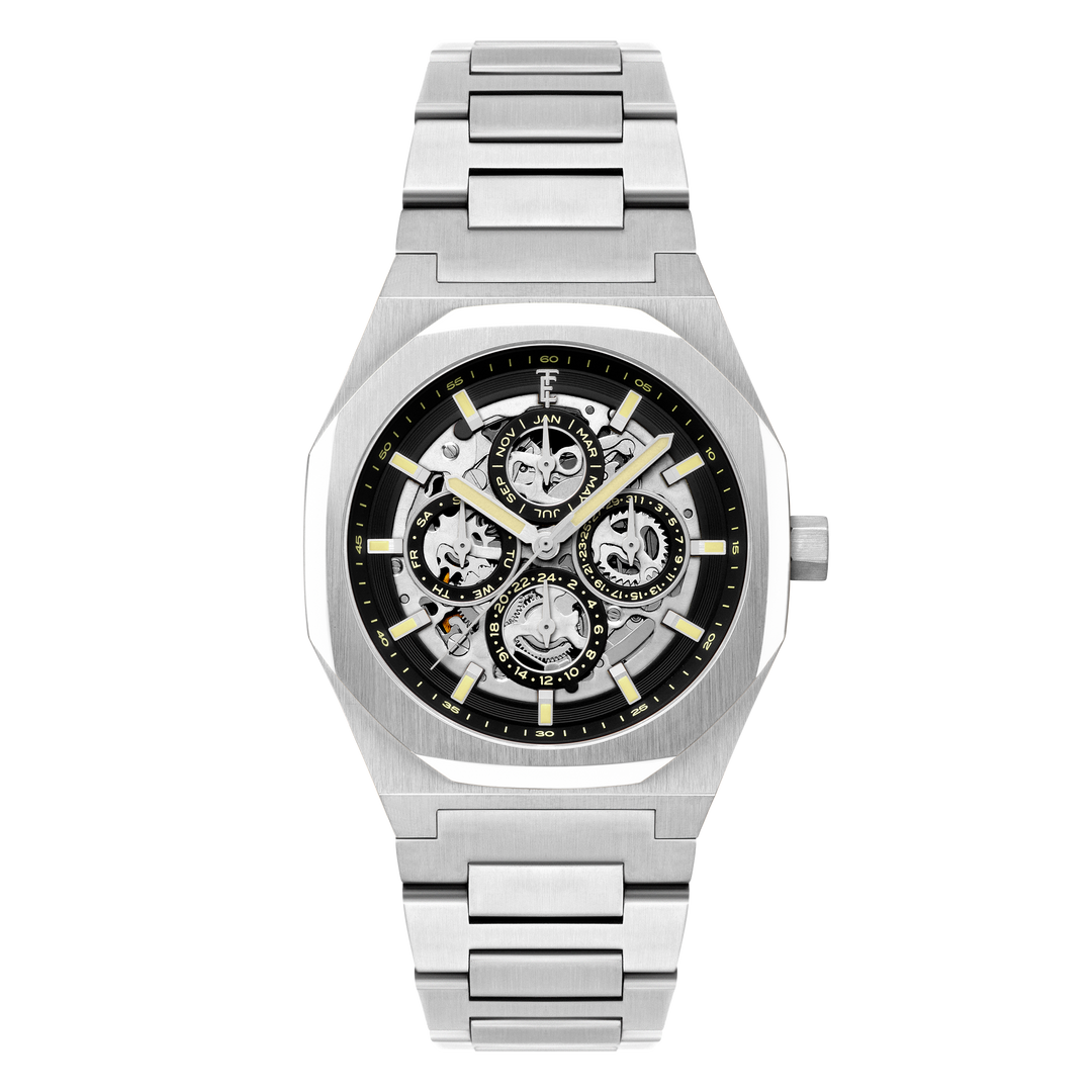 Discovery Drake Triple Calendar Skeleton Automatic Black / Stainless Steel | Bla