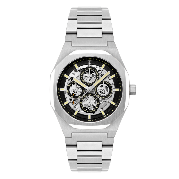Discovery Drake Triple Calendar Skeleton Automatic Black / Stainless Steel | Bla