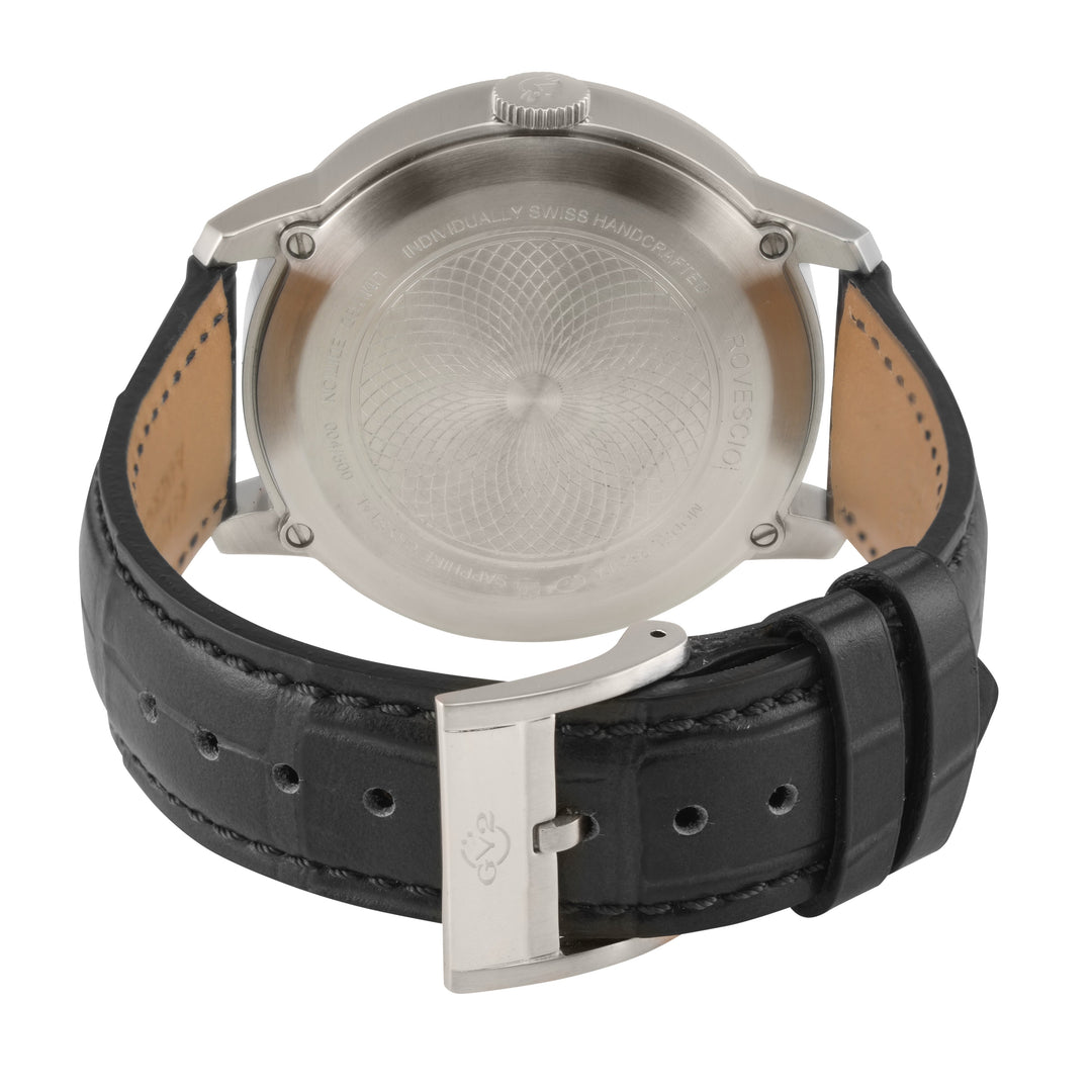 Rovescio Swiss Multifunction Big Date Silver/Black,Black band | Black Dial