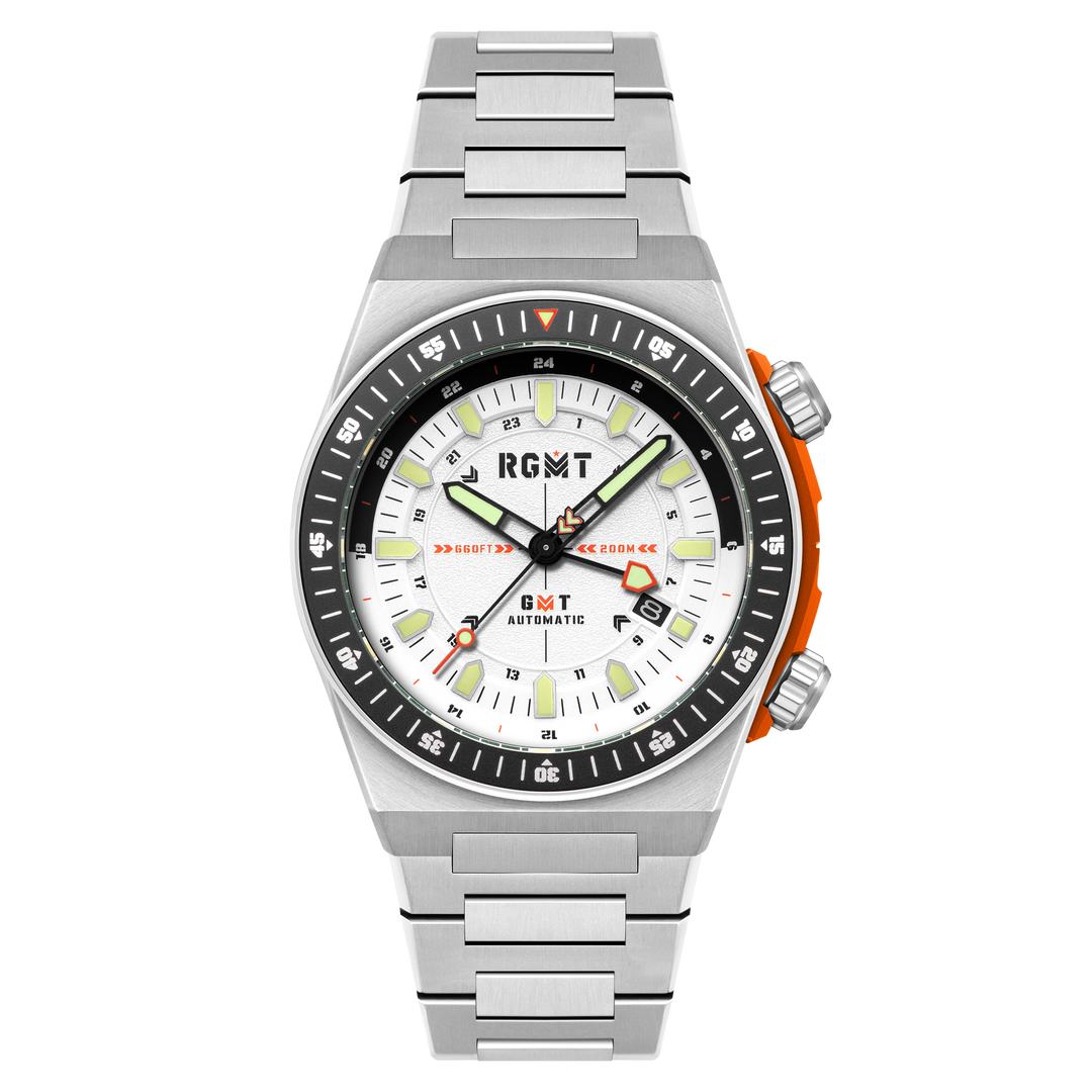 Marksman GMT Automatic White  / Stainless Steel | White Dial