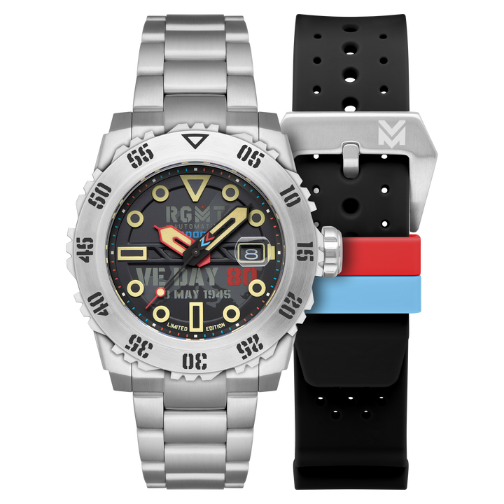 OHIO AUTOMATIC VE-DAY 80TH LIMITED EDITION BLACK / STAINLESS STEEL | Black Dial