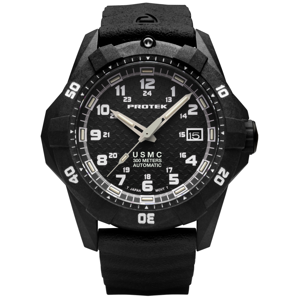 CARBON COMPOSITE USMC  AUTOMATIC DIVE 1210 SERIES CARBON CASE/BLACK DIAL/BLACK S