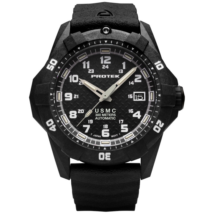 CARBON COMPOSITE USMC  AUTOMATIC DIVE 1210 SERIES CARBON CASE/BLACK DIAL/BLACK S