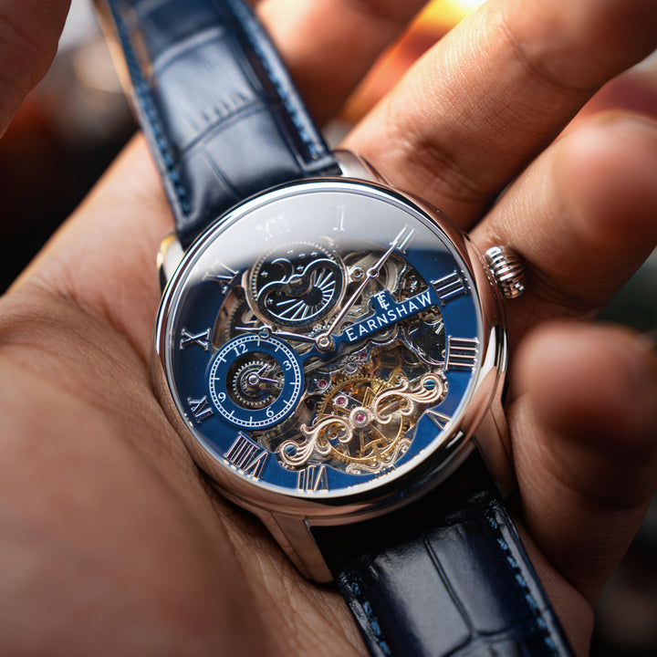 Longitude Automatic Skeleton Blue / Blue Leather Blue Dial
