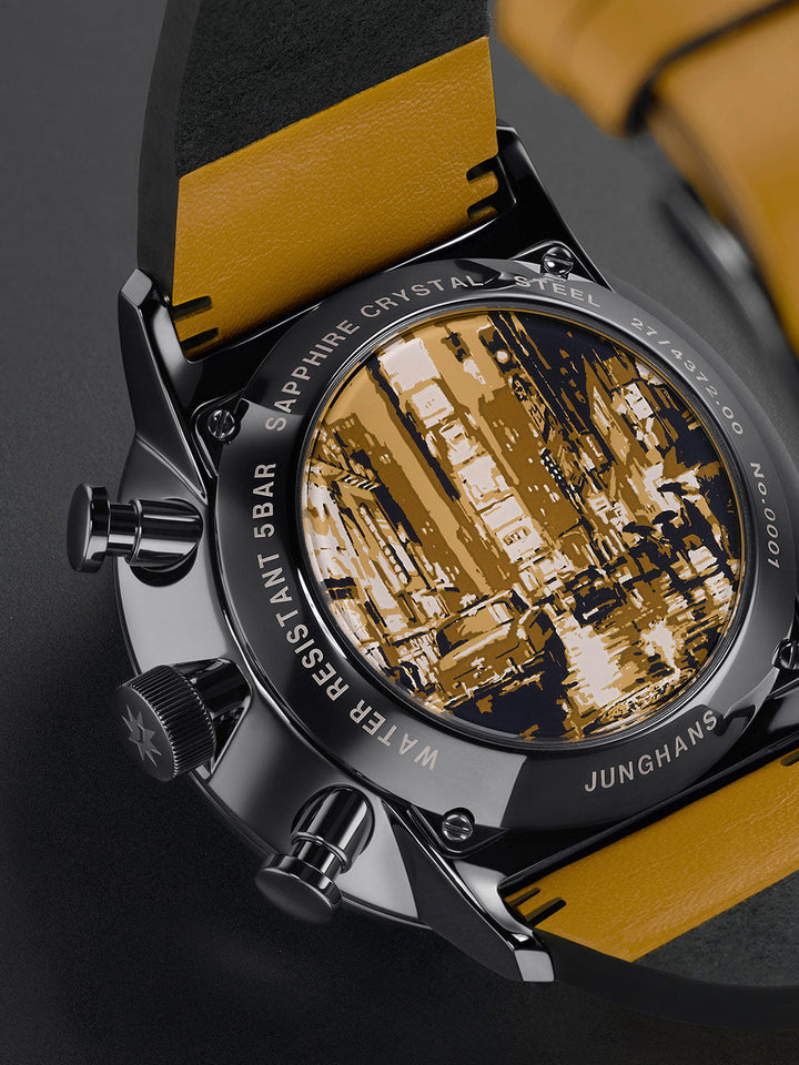 Form A Chronoscope Black Dial / Orange Leather Strap Black Dial