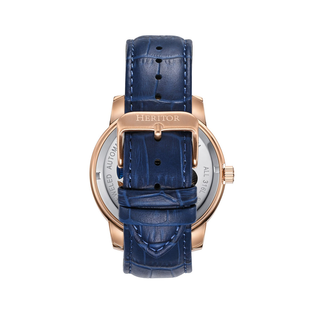 Emmanuel Semi Skeleton Custom Dial Blue/Rose Gold MULTICOLOR Dial