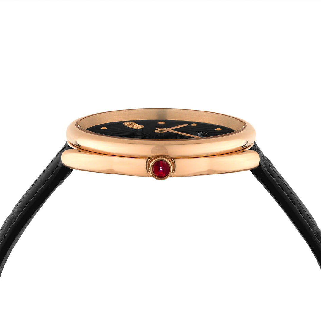 Cuir 34mm / Black / Black | Black Dial