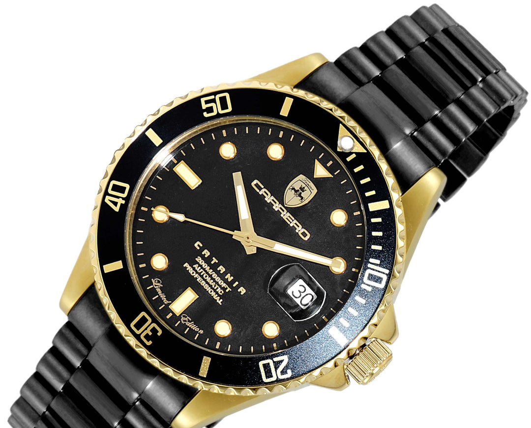 CATANIA -PD GOLD TONE/IP-BLACK Black Dial