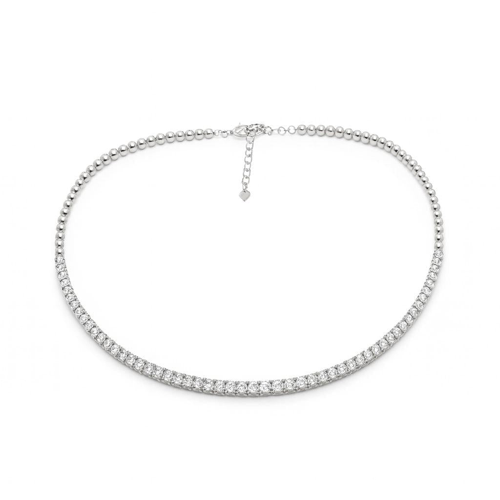 Beaded Diamond Tennis Choker Necklace