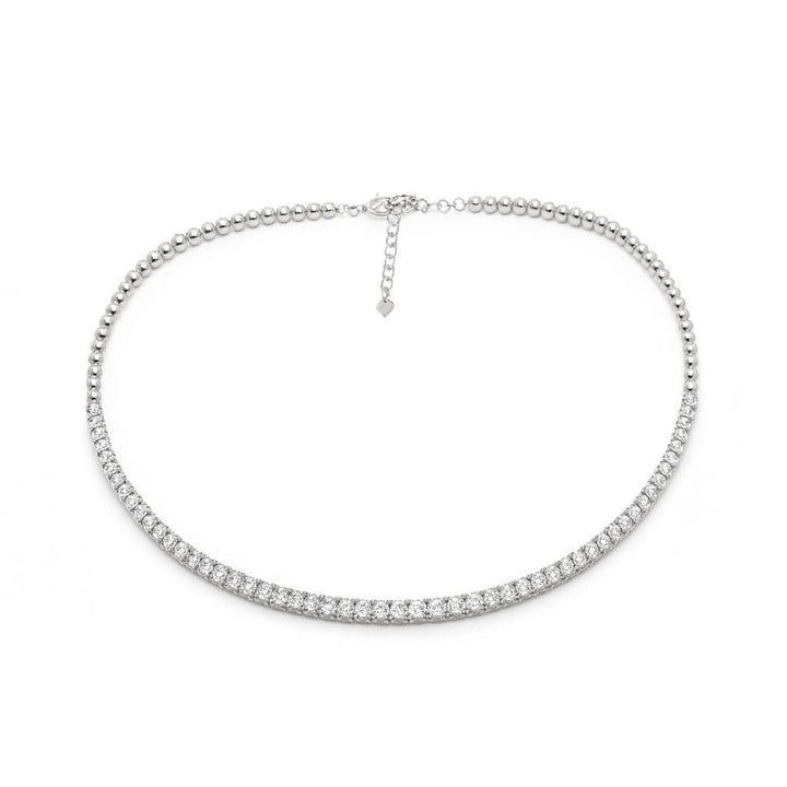 Beaded Diamond Tennis Choker Necklace