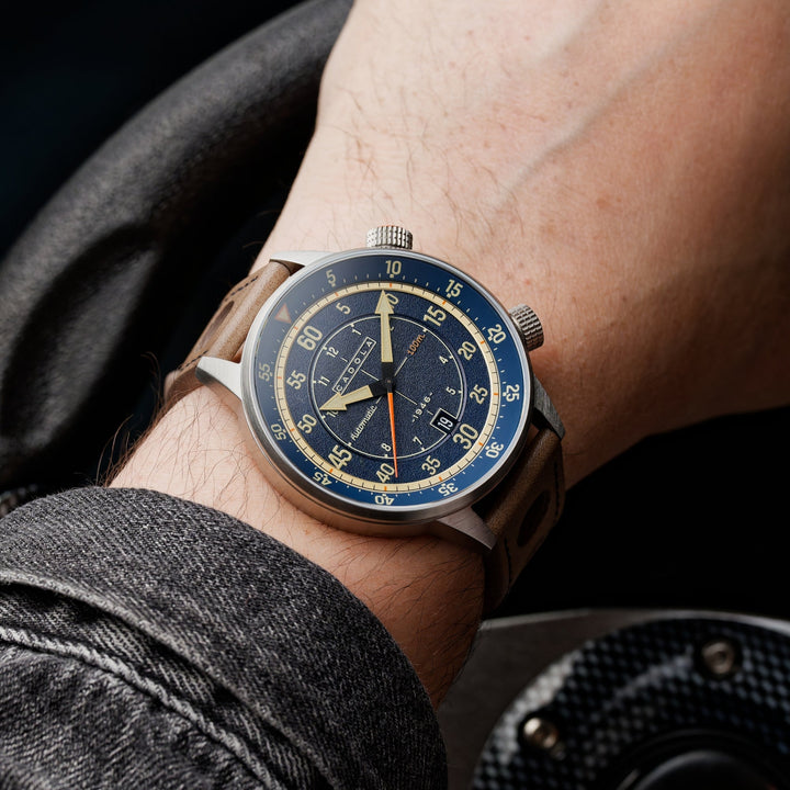 Rally Timer Automatic Blue / Leather | Blue Dial