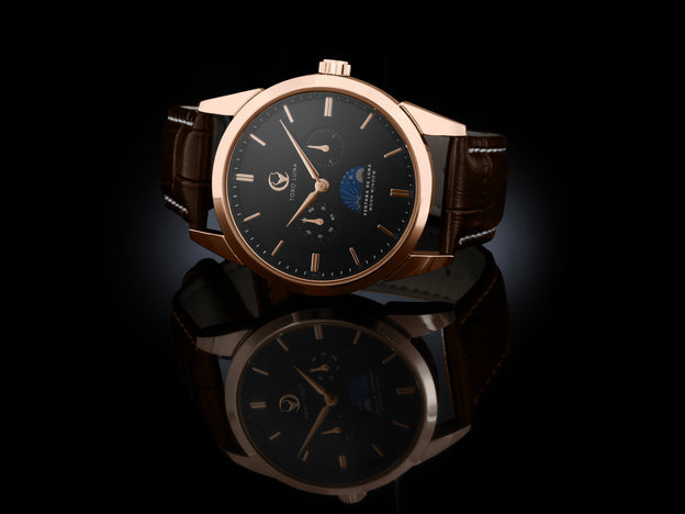 VENTANA DE LUNA ROSE GOLD W. BLACK DIAL | Black Dial