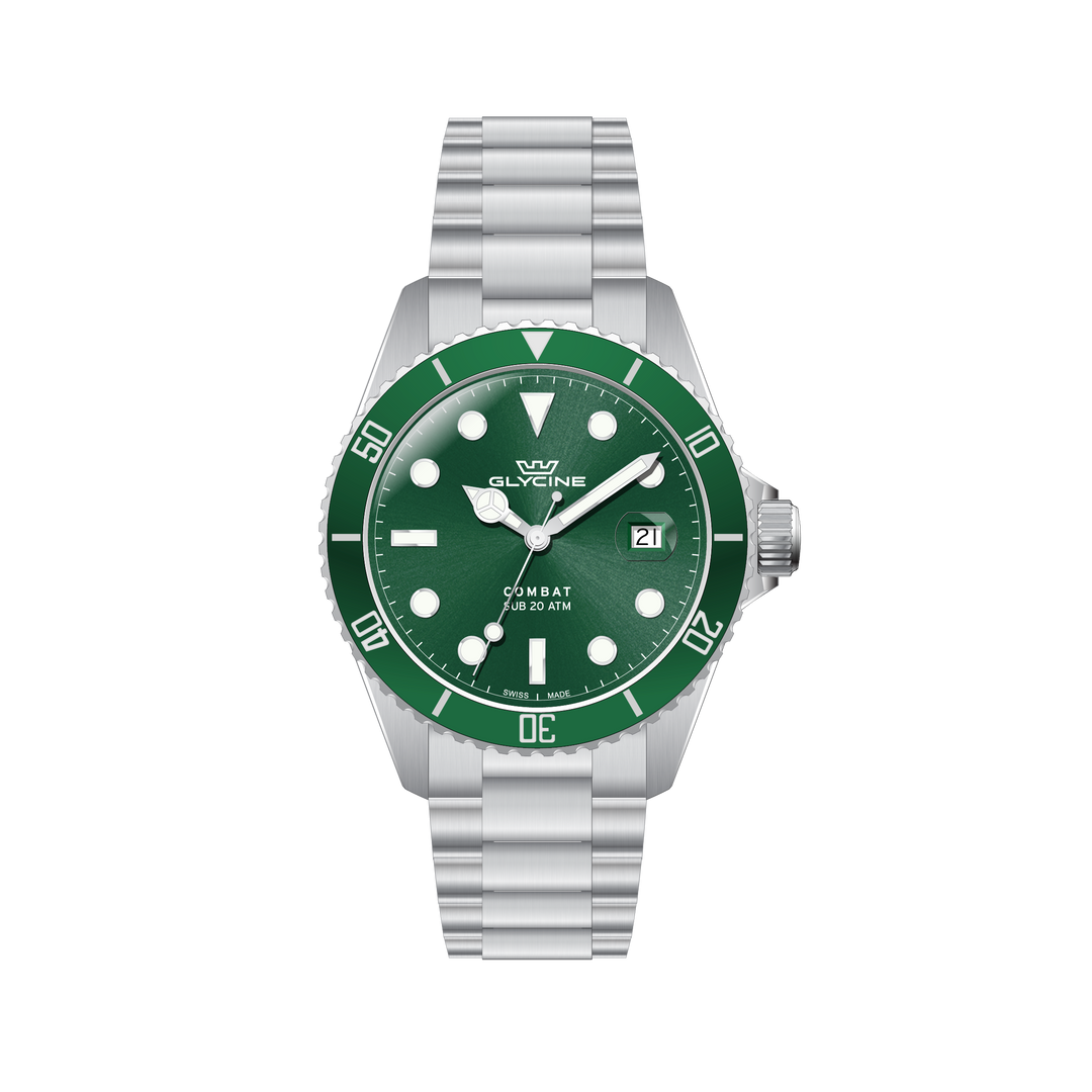 Combat 40mm / Green / Silver | Green Dial