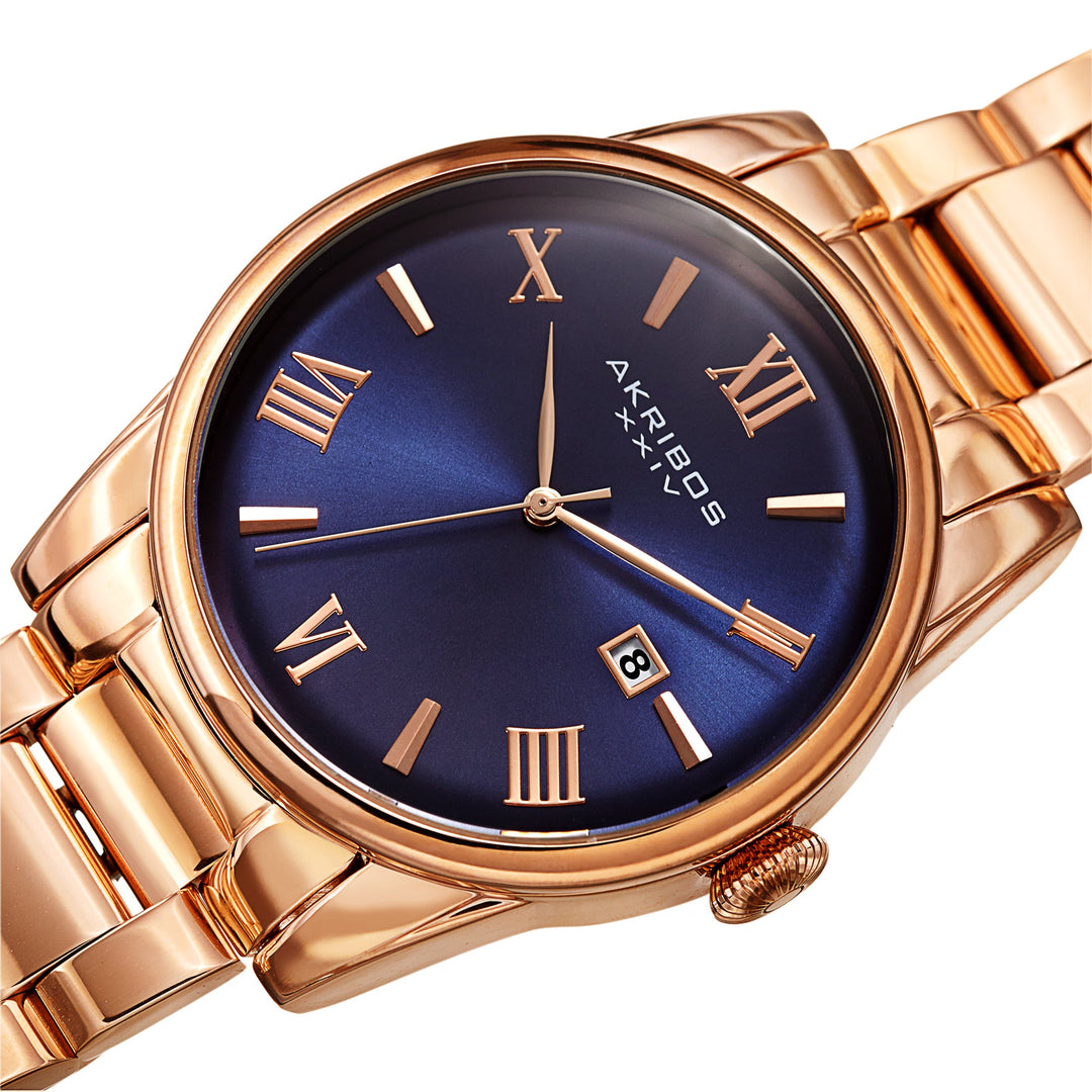 Date Watch Rose Gold Tone/Stainless Steel | Blue Dial