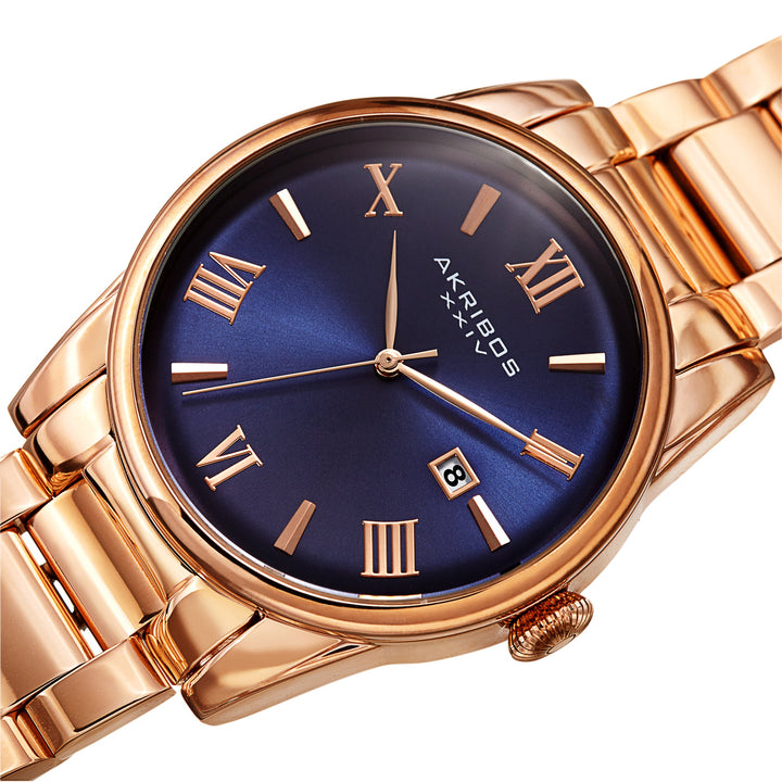 Date Watch Rose Gold Tone/Stainless Steel | Blue Dial