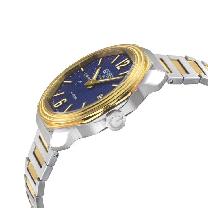 Roosevelt Gevril SS Case, IPYG Bezel, Blue checkered dial, SS/IPYG  Bracelet. | 