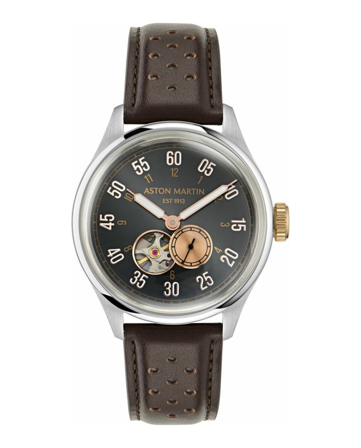 TS1 Automatic Stainless Steel/Partial Sekelton Automatic/Brown Leather Strap Bla