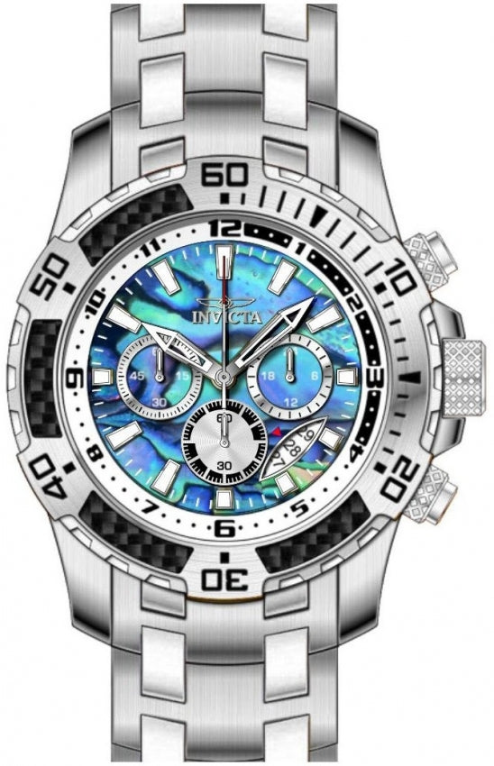 Pro Diver Scuba Men Multicolor Abalone Dial / Stainless Steel Bracelet Multi-Col