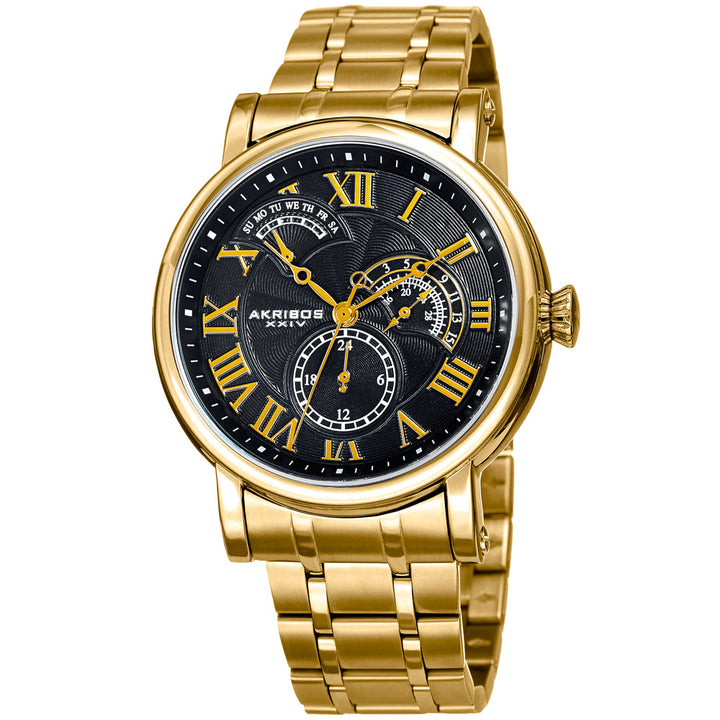 AK1001YGB-Dress Gold/Stainless Steel | Black Dial