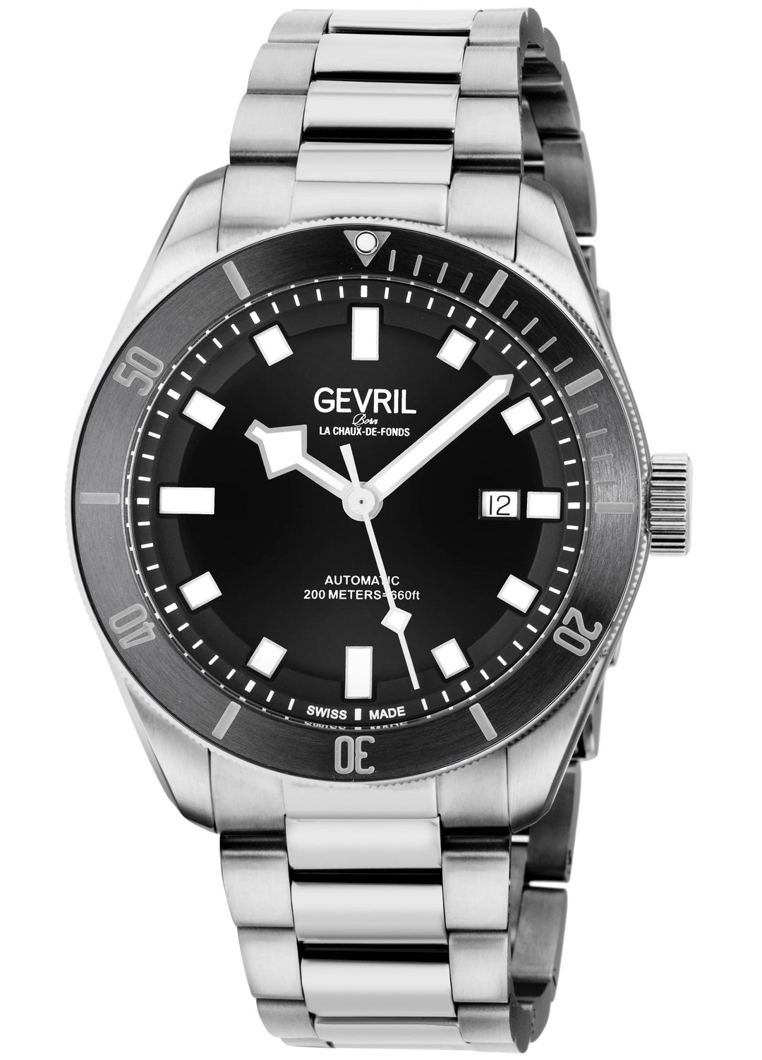 Yorkville Gevril Men's Black Dial Sellita SW200 Swiss Automatic Unidirectional B