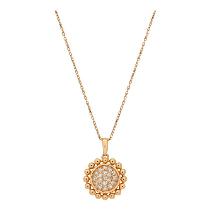 Beaded Pavé Diamond Medallion Necklace